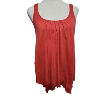 Ann Taylor Loft Tunic Tank Coral Lined Top Size SMALL Casual Summer Softgirl